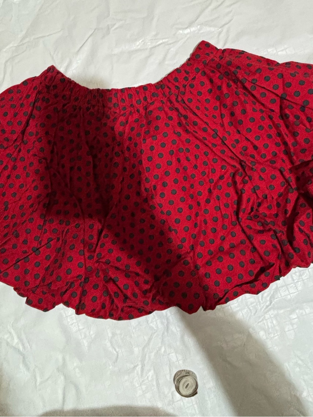 Red Polka Dot Bubble Skirt - Women